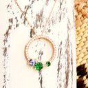 Stunning Multi Tanzanite and Tsavorite Gemstone Cluster Diamond Halo Rose Gold Pendant