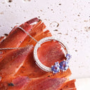 Stunning Tanzanite Cluster Diamond Halo White Gold Pendant