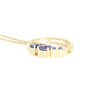 Stunning Tanzanite Cluster Diamond Halo Yellow Gold Pendant