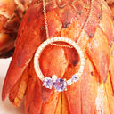 Stunning Tanzanite and Diamond Cluster Diamond Halo Rose Gold Pendant