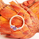 Stunning Tanzanite and Diamond Cluster Diamond Halo Rose Gold Pendant