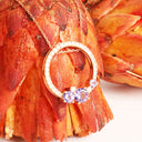 Stunning Tanzanite and Diamond Cluster Diamond Halo Rose Gold Pendant