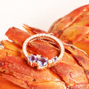 Stunning Tanzanite and Diamond Cluster Diamond Halo Rose Gold Pendant