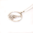 Stylish Circular Giraffe Diamond Back White Gold Pendant