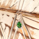Sublime Oval Tsavorite Diamond Halo White Gold Pendant