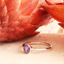 Sublime Petite Bezel Set Tanzanite White Gold Ring