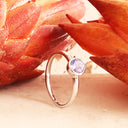 Sublime Petite Bezel Set Tanzanite White Gold Ring