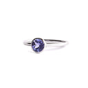 Sublime Petite Bezel Set Tanzanite White Gold Ring