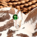 Sublime Petite Bezel Set Tsavorite White Gold Ring