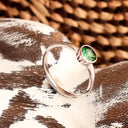 Sublime Petite Bezel Set Tsavorite White Gold Ring