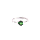 Sublime Petite Bezel Set Tsavorite White Gold Ring