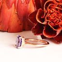 Sublime Solitaire Oval Cut Tanzanite Rose Gold Ring