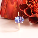 Sublime Solitaire Oval Cut Tanzanite Rose Gold Ring