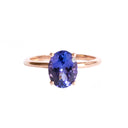 Sublime Solitaire Oval Cut Tanzanite Rose Gold Ring