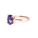 Sublime Solitaire Oval Cut Tanzanite Rose Gold Ring