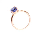 Sublime Solitaire Oval Cut Tanzanite Rose Gold Ring