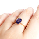 Sublime Solitaire Oval Cut Tanzanite Rose Gold Ring