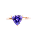 Sublime Solitaire Trilliant Cut Tanzanite Rose Gold Ring