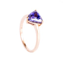 Sublime Solitaire Trilliant Cut Tanzanite Rose Gold Ring