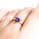 Sublime Solitaire Trilliant Cut Tanzanite Rose Gold Ring
