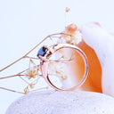Sublime Spilt Band Linear Black Diamond Rose Gold Ring