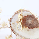 Sublime bezel Set Pear Cut White Diamond Yellow Gold Pendant