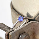 Tanzanite and diamond band ring