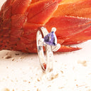 Sumptuous Diamond Point Trilliant Cut Tanzanite Diamond Highlight White Gold Ring
