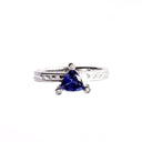 Sumptuous Diamond Point Trilliant Cut Tanzanite Diamond Highlight White Gold Ring
