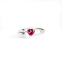 Sweet Heart Shaped Pink Tourmaline White Gold Ring
