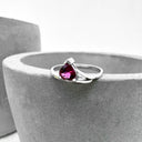 Sweet Heart Shaped Pink Tourmaline White Gold Ring