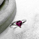 Sweet Heart Shaped Pink Tourmaline White Gold Ring
