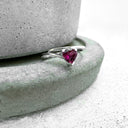 Sweet Heart Shaped Pink Tourmaline White Gold Ring