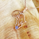 Tanzanite Africa Map Bird of Paradise Rose Gold Pendant