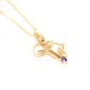 Tanzanite Africa Map Bird of Paradise Yellow Gold Pendant