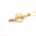 Tanzanite Africa Map Bird of Paradise Yellow Gold Pendant
