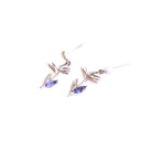 Tanzanite Bird of Paradise White Gold Drop Earrings