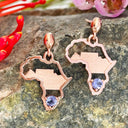 Tanzanite Table Mountain In Africa Map Rose Gold Earrings