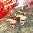 Tanzanite Table Mountain In Africa Map Rose Gold Earrings
