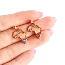 Tanzanite Table Mountain and Africa Map Earrings in Rose Gold