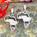 Tanzanite Table Mountain In Africa Map White Gold Earrings