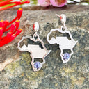 Tanzanite Table Mountain In Africa Map White Gold Earrings