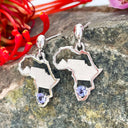 Tanzanite Table Mountain In Africa Map White Gold Earrings