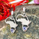 Tanzanite Table Mountain In Africa Map White Gold Earrings