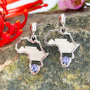 Tanzanite Table Mountain In Africa Map White Gold Earrings