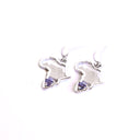 Silver Tanzanite Table Mountain and Africa Map Earrings