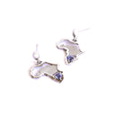 Silver Tanzanite Table Mountain and Africa Map Earrings