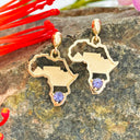Tanzanite Table Mountain In Africa Map Yellow Gold Earrings