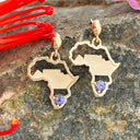 Tanzanite Table Mountain In Africa Map Yellow Gold Earrings
