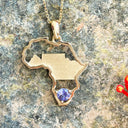 Tanzanite Table Mountain In Africa Map Pendant